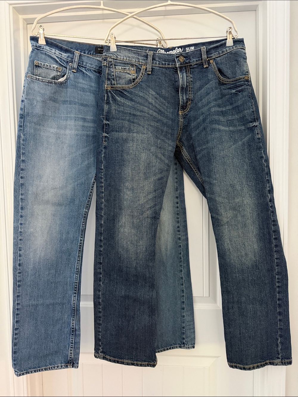 Men’s denim duo-Wranglers and Banana Republic